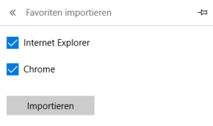 Lesezeichen in Microsoft Edge importieren