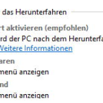 Schnellstart in Windows 10 ausschalten